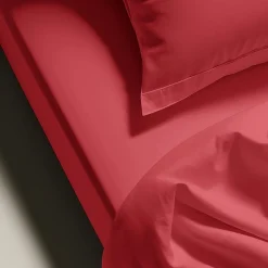 Drap plat polycoton TERTIO® - Rouge Carmin