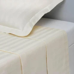 Drap plat satin de coton TERTIO® - écru