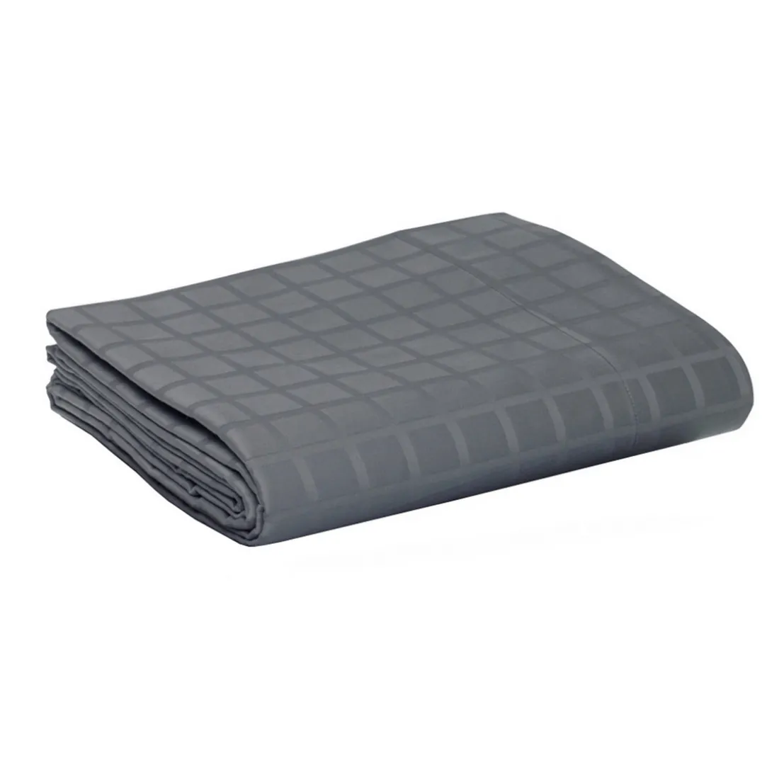 Drap plat satin jacquard carreaux PALACE Ardoise