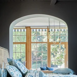 Drap plat satin WATER GARDEN-Bleu