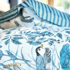 Drap plat satin WATER GARDEN-Bleu