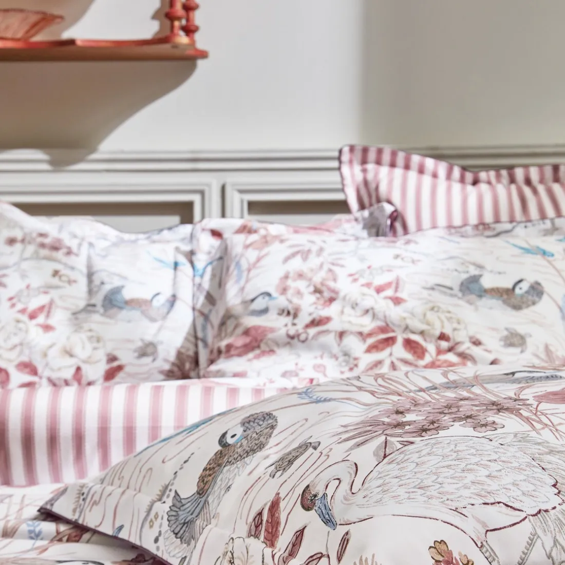 Drap plat satin WATER GARDEN-Rose