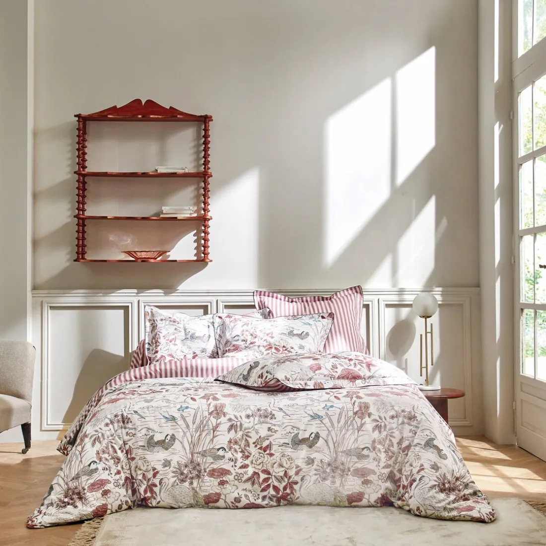 Drap plat satin WATER GARDEN-Rose