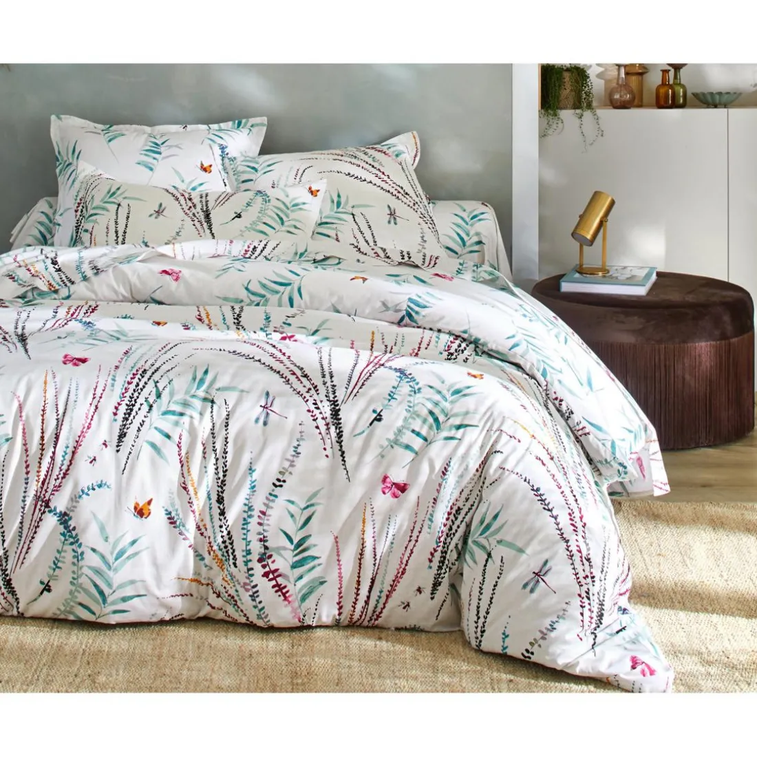 Drap plat TEMPS LIBRE blanc en coton