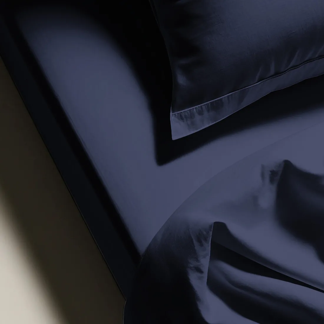 Drap plat uni polycoton TERTIO® - Bleu Indigo