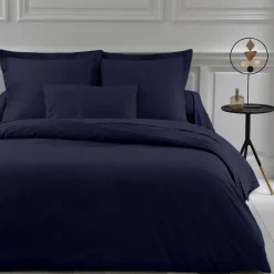 Drap plat uni polycoton TERTIO® - Bleu Indigo