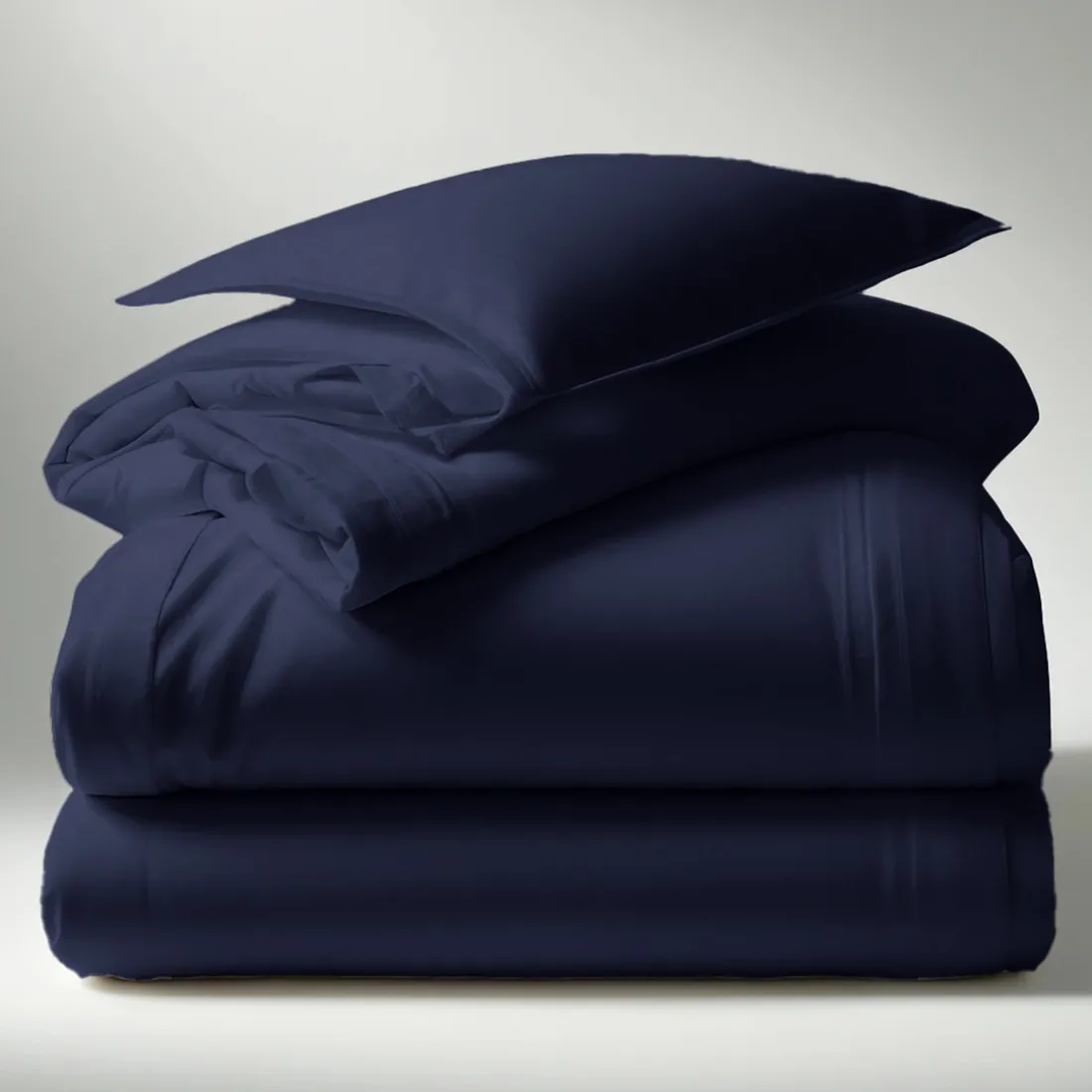Drap plat uni polycoton TERTIO® - Bleu Indigo