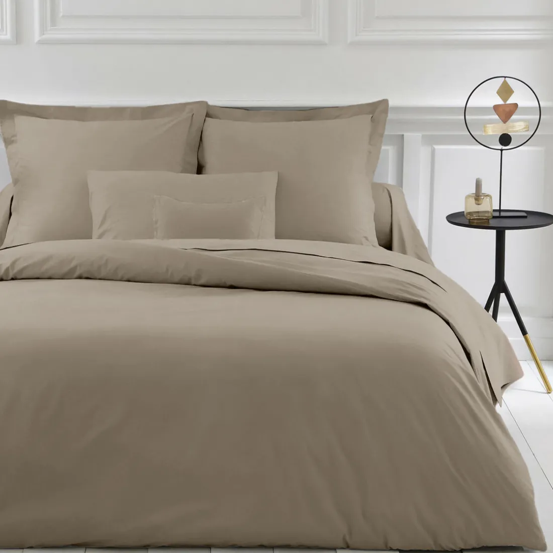 Drap plat uni polycoton TERTIO - taupe