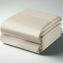 Drap plat uni satin de coton TERTIO® - Ecru