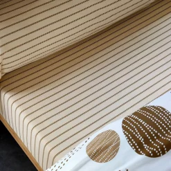 Drap plats pastilles rayées - Beige