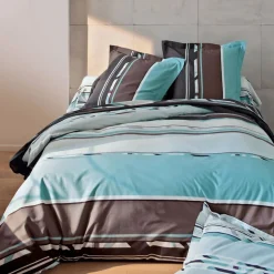 Drap rayures fantaisie - bleu
