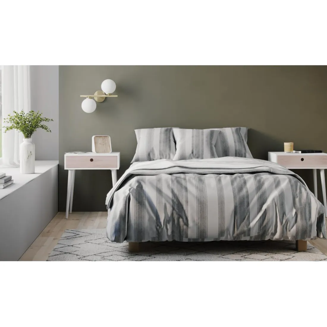 Drap-housse coton MARKUS - Gris