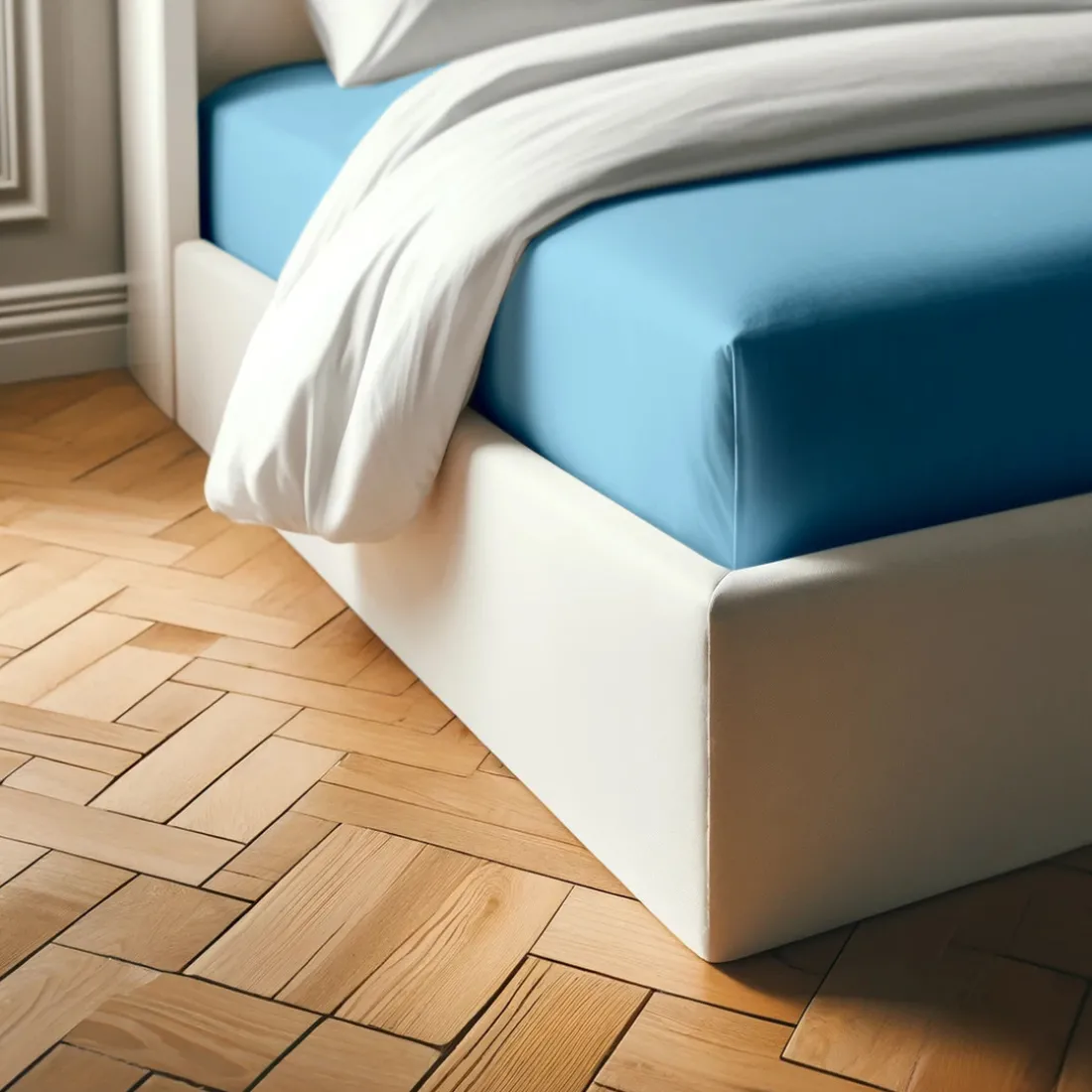 Drap-housse coton TERTIO® - Bleu Lagon