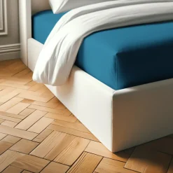 Drap-housse coton TERTIO® - Bleu Canard