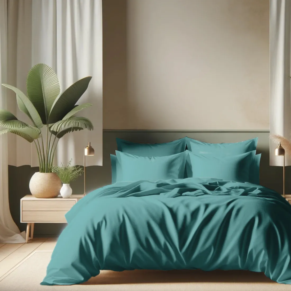 Drap-housse coton TERTIO® - vert émeraude
