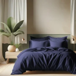 Drap-housse coton TERTIO® - Bleu Indigo