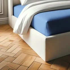 Drap-housse coton TERTIO® - Bleu Azur