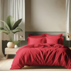 Drap-housse coton TERTIO® - Rouge Carmin