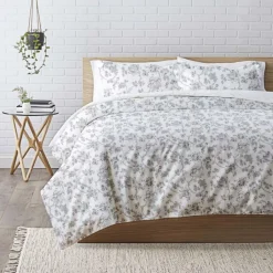 Drap-housse coton Tree Life - Blanc et Gris