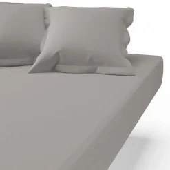 Drap-housse coton TRIO - Gris Moyen