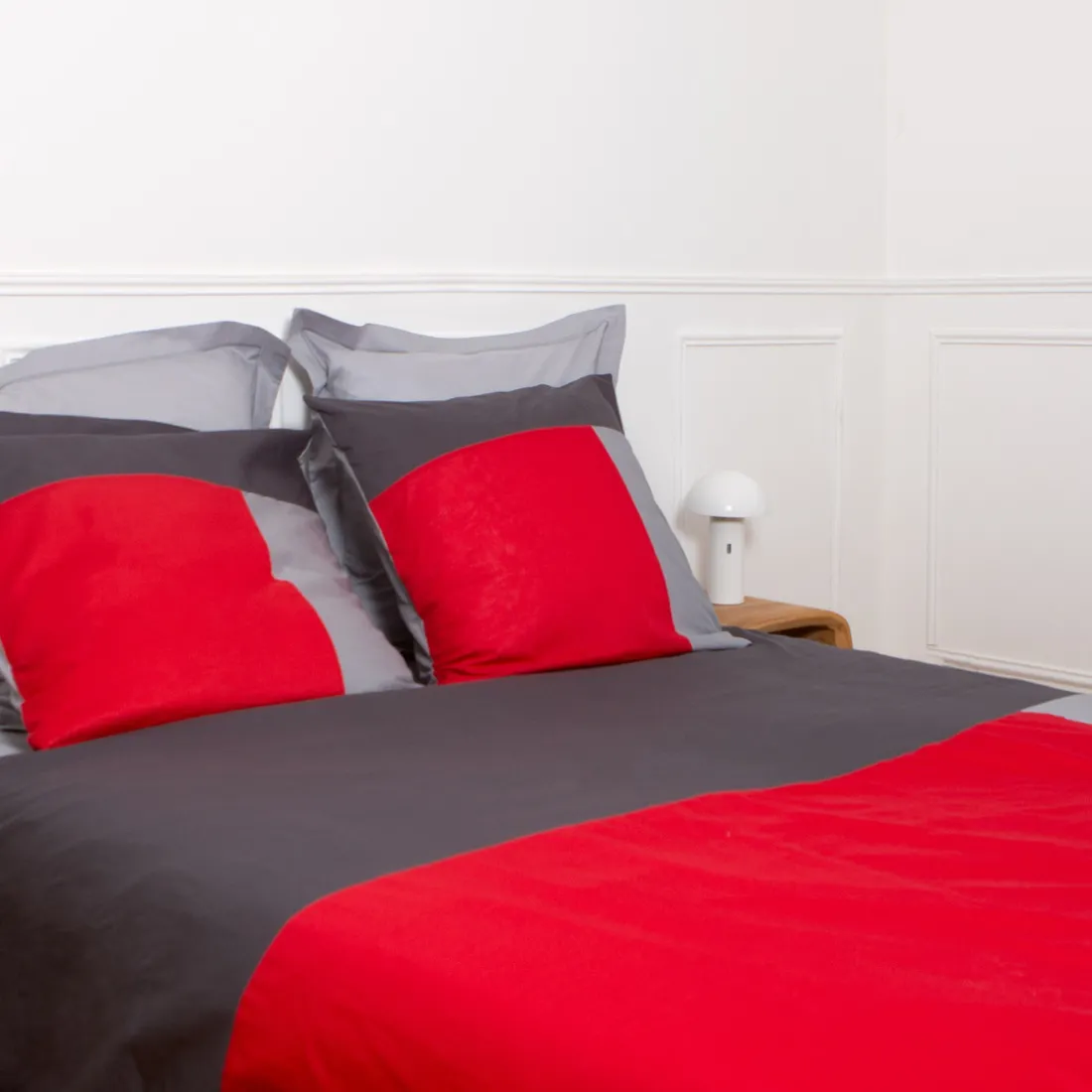 Drap-housse coton TRIO - rouge