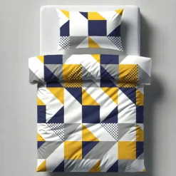 Drap-housse en coton TRIGONE - Bleu