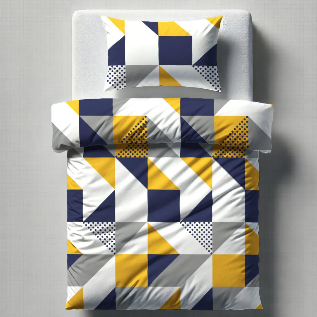 Drap-housse en coton TRIGONE - Bleu