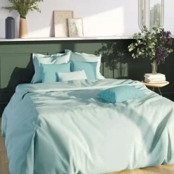 Drap-housse grand bonnet coton TERTIO® - Bleu Glacier