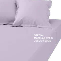 Drap-housse grand bonnet coton TERTIO® - Lila