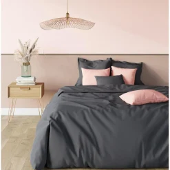 Drap-housse grand bonnet coton TERTIO® - Gris Anthracite