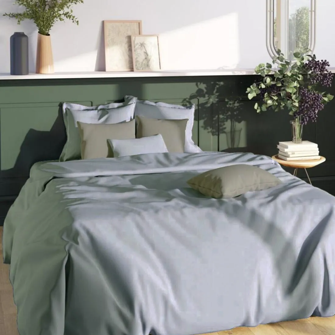 Drap-housse grand bonnet polycoton TERTIO® - Gris Perle