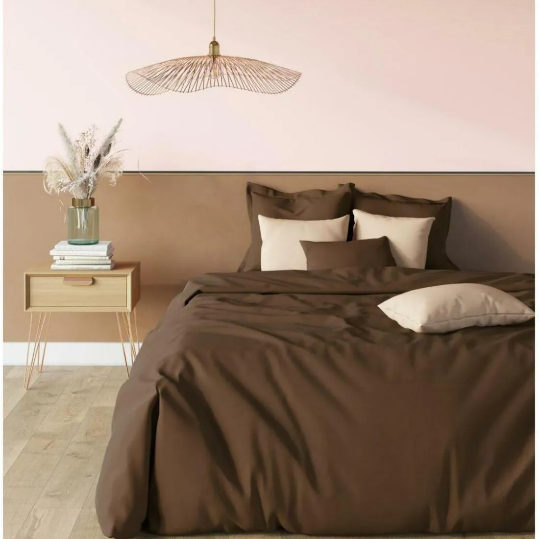 Drap-housse grand bonnet XL Coton TERTIO® - Chocolat
