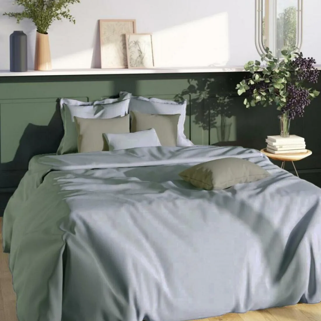 Drap-housse grand bonnet XL coton TERTIO® - Gris perle