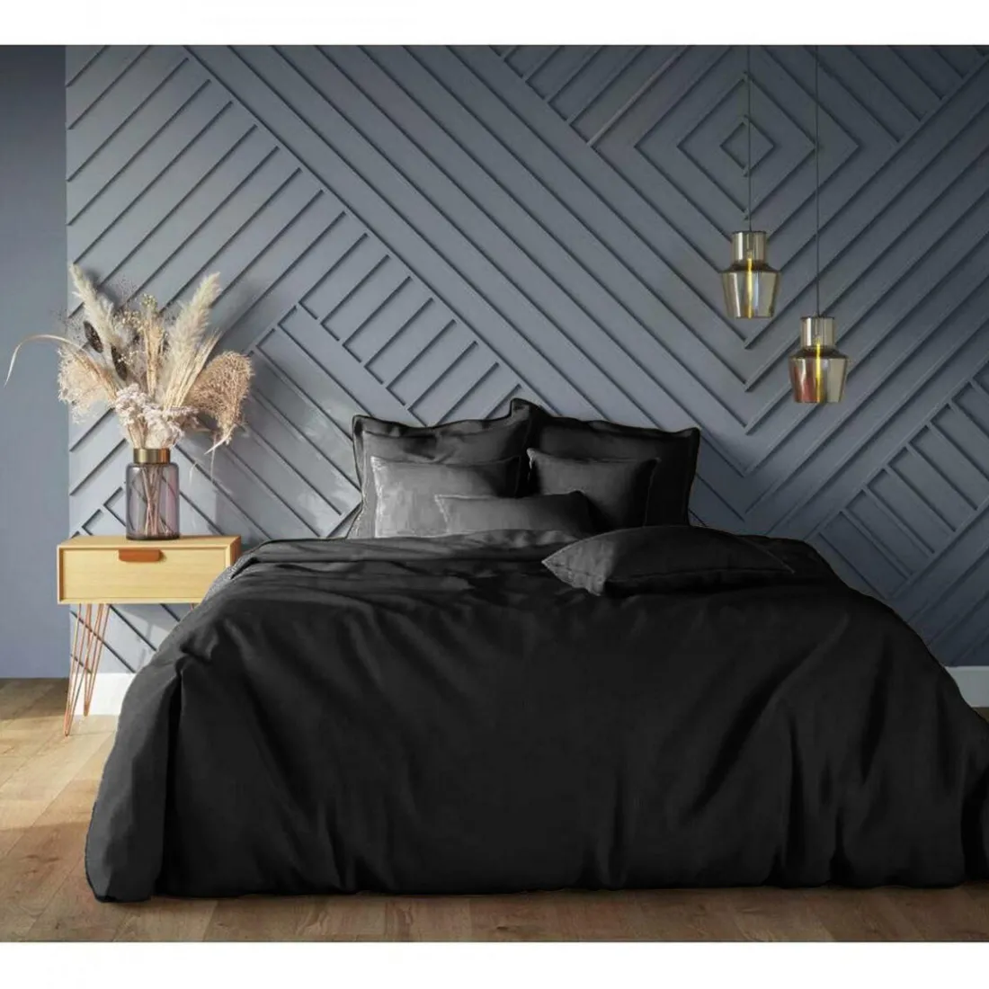 Drap-housse Grand bonnet XL coton TERTIO® - Noir