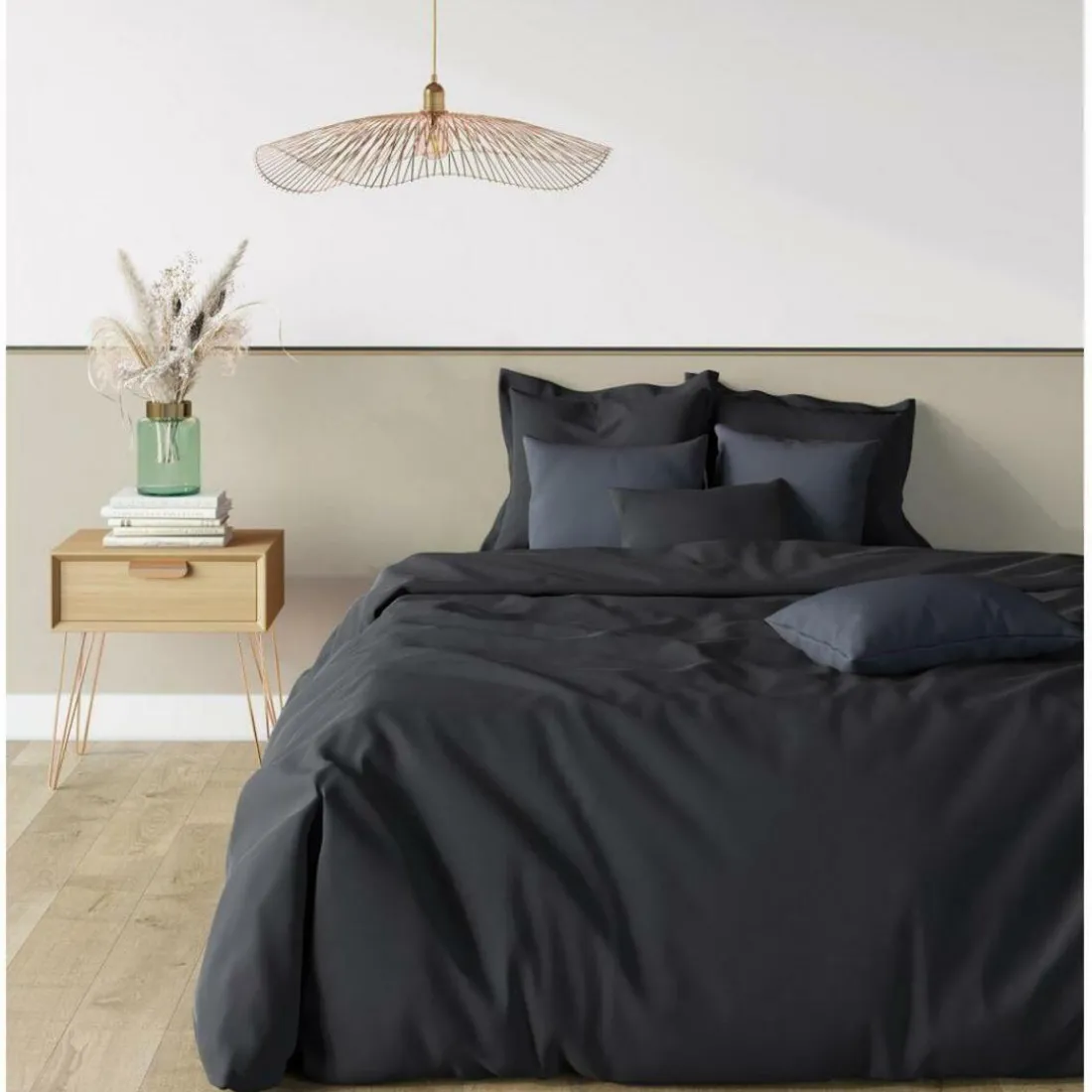 Drap-housse grand bonnet XL polycoton TERTIO® - Noir
