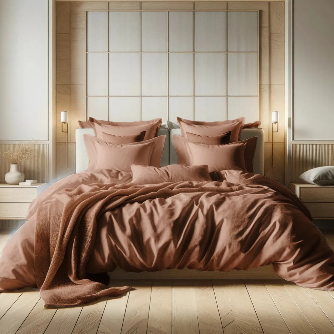 Drap-housse grand bonnet XL gaze de Coton TERTIO® - Rouille