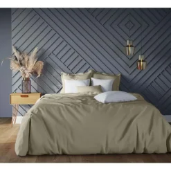 Drap-housse grand bonnet XL Coton TERTIO® - Gris Galet