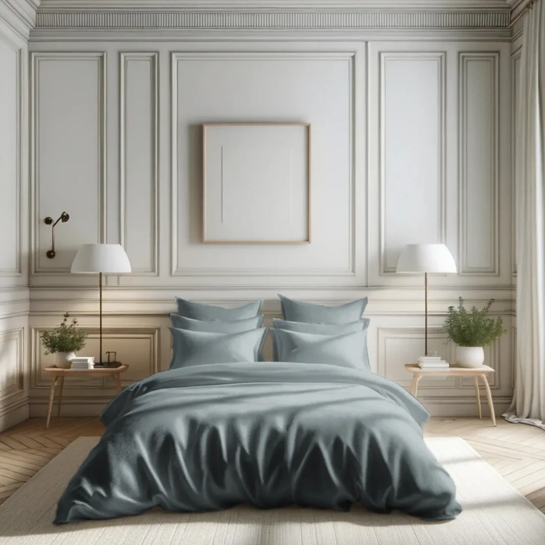 Drap-housse grand bonnet XL percale de coton TERTIO® - Gris Perle