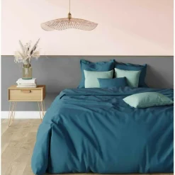 Drap-housse grand bonnet XL polycoton TERTIO® - Bleu Canard