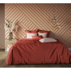 Drap-housse grand bonnet XL coton TERTIO® - Terracotta