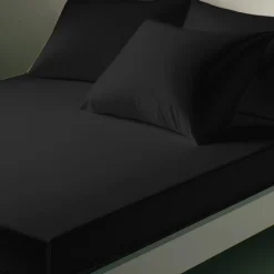 Drap-housse percale de coton TERTIO® - Noir