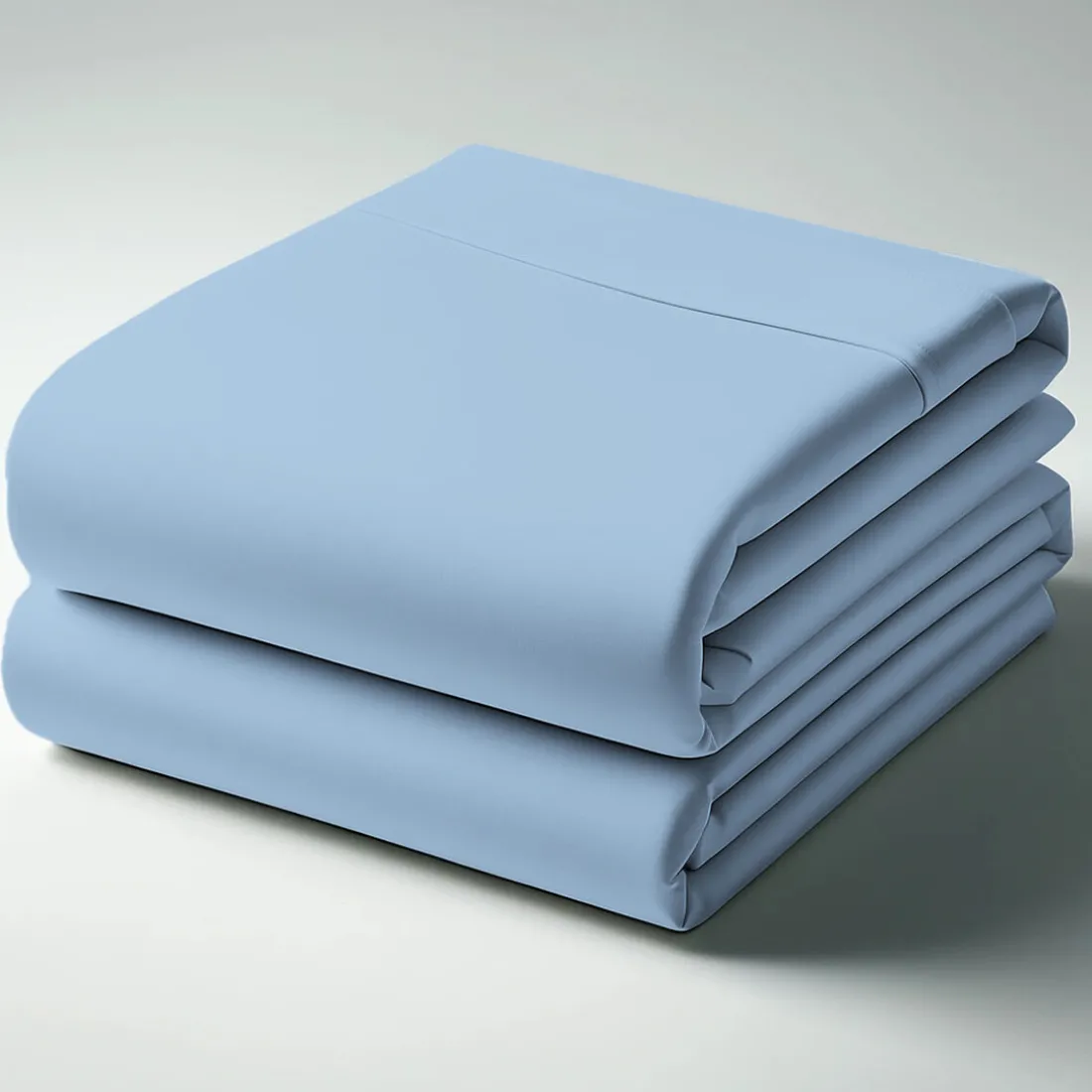 Drap-housse percale de coton TERTIO® - Bleu ciel