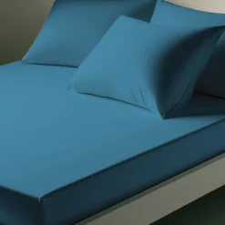 Drap-housse polycoton TERTIO® - Bleu Canard