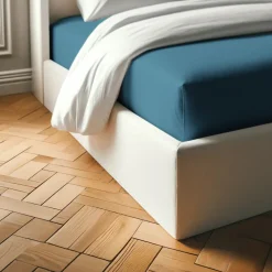 Drap-housse polycoton TERTIO® - Bleu Canard