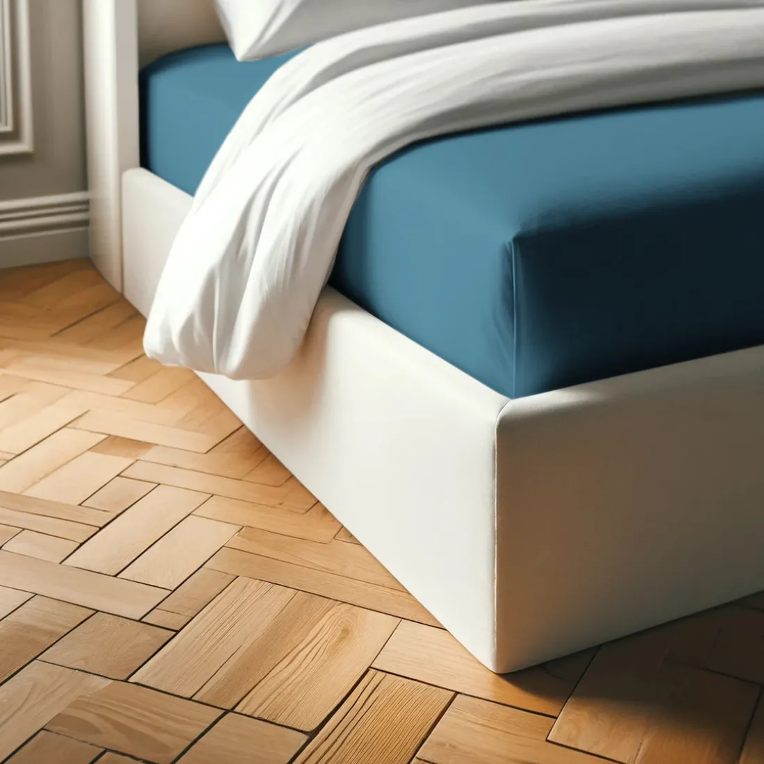 Drap-housse polycoton TERTIO® - Bleu Canard