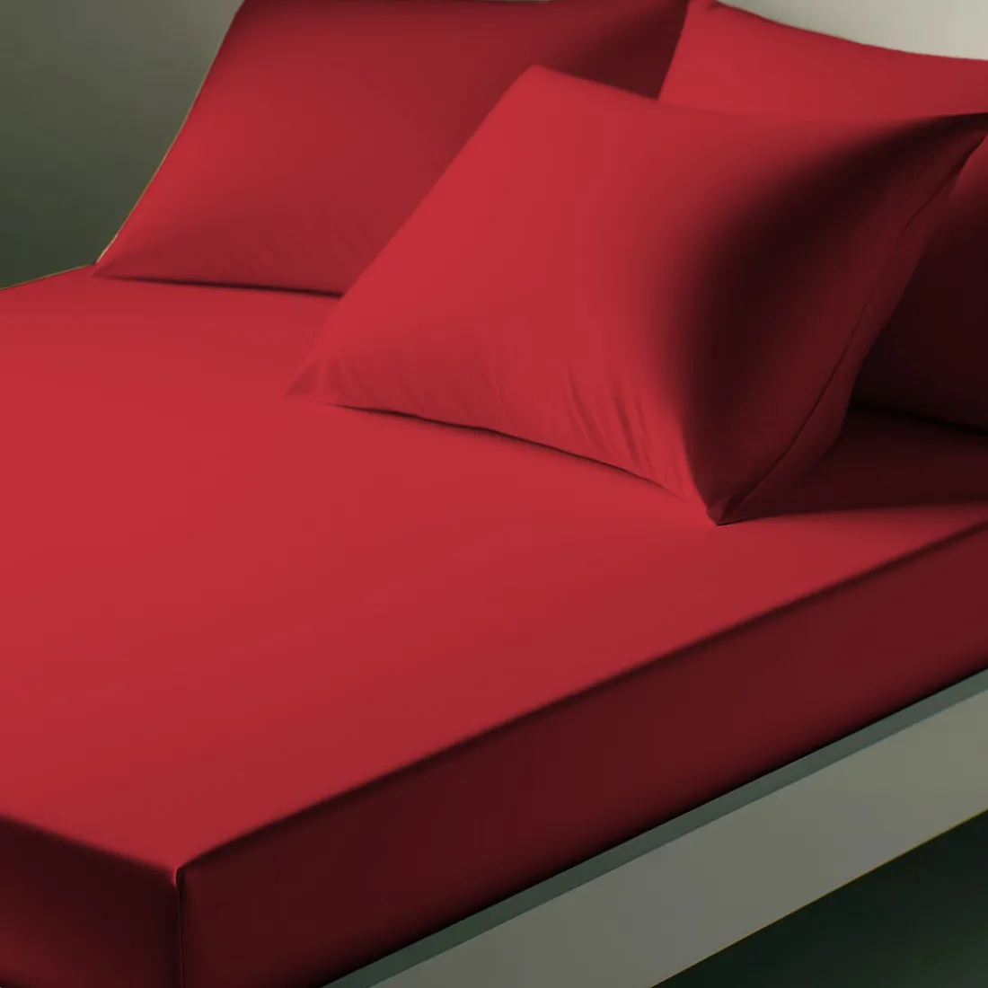 Drap-housse polycoton TERTIO® - Rouge Carmin