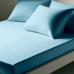 Drap-housse polycoton TERTIO® - Bleu Lagon