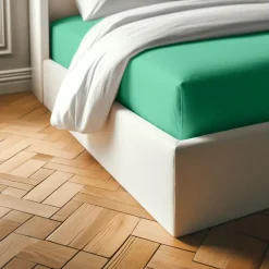 Drap-housse polycoton TERTIO® - Vert Eucalyptus