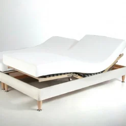 Drap-housse sommier articulé Percale De Coton TERTIO® - Blanc