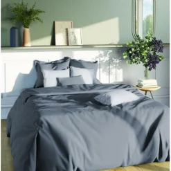 Drap-housse sommier articulé coton TERTIO® - Bleu Orage